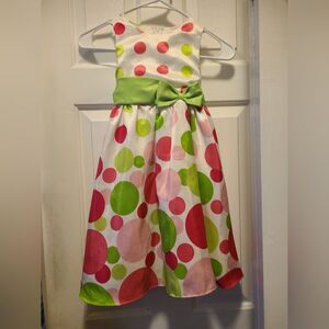 Rare Too Girls Vibrant Polka Dot Dress - Sz 4